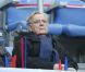 Bernard Pivot, au match Lyon-Marseille, en finale de Coupe de la Ligue, le samedi 14 avril au Stade de France, près de Paris.