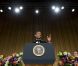 Barack Obama lors du traditionnel dîner des correspondants de la Maison Blanche le 28 avril 2012 à Washington DC