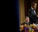 Barack Obama lors du traditionnel dîner des correspondants de la Maison Blanche le 28 avril 2012 à Washington DC