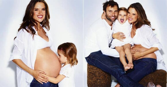 Photo personnelle d'Alessandra Ambrosio enceinte de son second enfant en compagnie de son fiancé Jamie Mazur et de leur fille Anja
