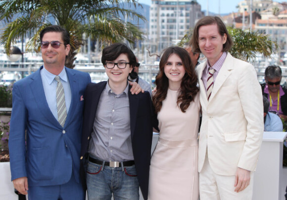 Roman Coppola, Jared Gilman, Kara Hayward et Wes Anderson au festival de Cannes le 16 mai 2012