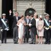 La princesse Estelle de Suède, fille de la princesse Victoria et du prince Daniel, a reçu le baptême le 22 mai 2012, à la veille de ses 3 mois, en la chapelle royale du palais Drottningholm, à Stockholm.