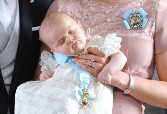 Baptême de la princesse Estelle de Suède, duchesse d'Östergötland, fille de Victoria et Daniel de Suède, le 22 mai 2012 au palais Drottningholm à Stockholm.