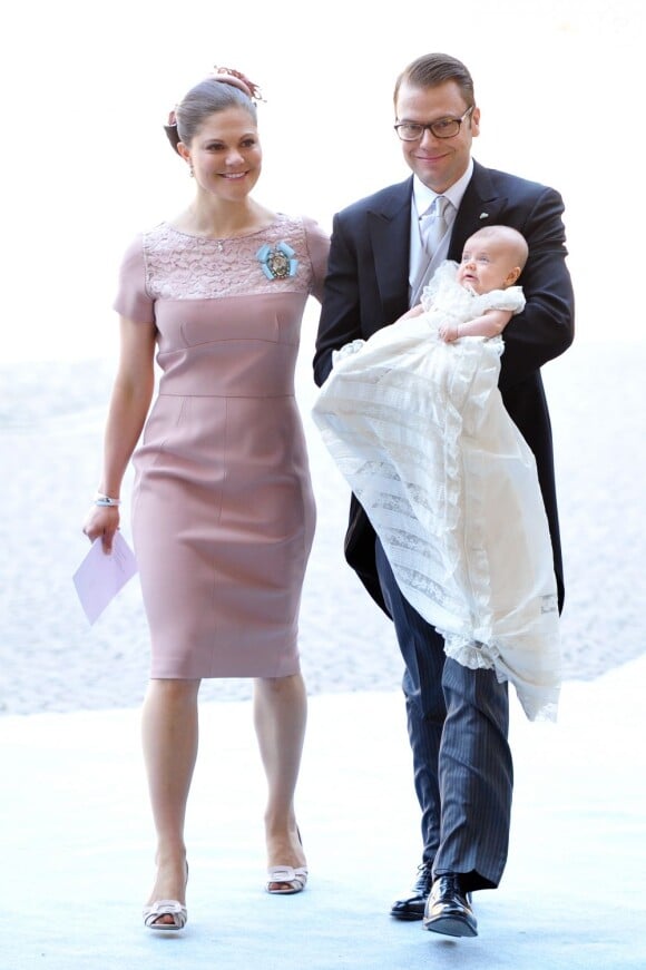 Baptême de la princesse Estelle de Suède, duchesse d'Östergötland, fille de Victoria et Daniel de Suède, le 22 mai 2012 au palais Drottningholm à Stockholm.