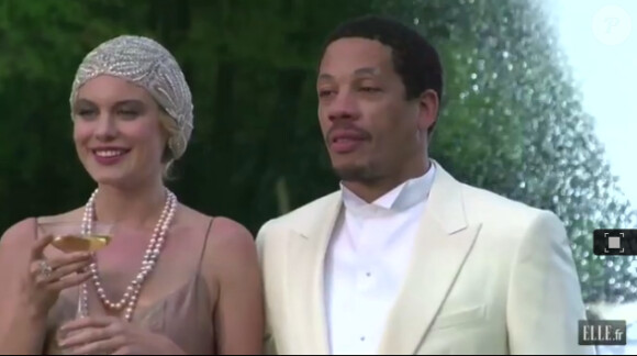 Camille Rowe et JoeyStarr lors du shooting photo Gatsby le magnifique pour le magazine ELLE
