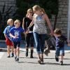 Sharon Stone et ses trois enfants Roan, Laird et Quinn le 27 octobre 2011 à Los Angeles