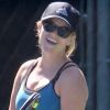 Reese Witherspoon, très enceinte, joue au tennis à Los Angeles le 23 mai 2012.