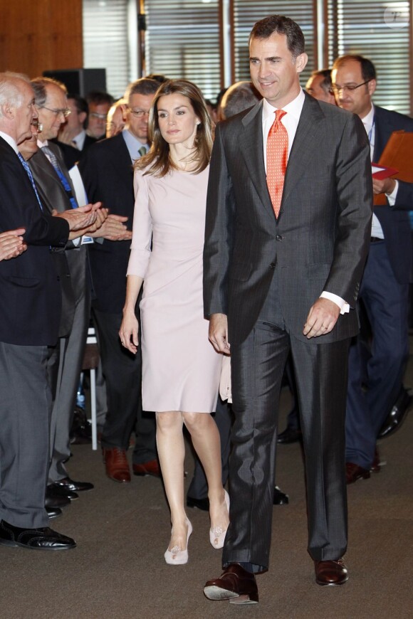 Felipe d'Espagne présidait, avec son épouse Letizia, la cérémonie du 150e anniversaire de la loi notariale en Espagne, le 28 mai 2012 à Madrid.