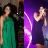 Jenifer avec sa robe verte, puis sa robe noire prêtée in extremis par la maison Gérard Darel au gala d'Eva Longoria le 28 mai 2012