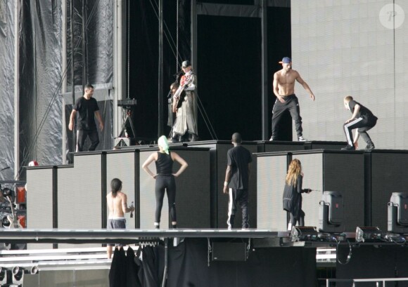 Madonna en répétitions de son MDNA TOUR, ici à Tel-Aviv (Israël), le 26 mai 2012