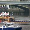 Le Gloriana, bateau qui ouvre la parade devant la Barge Royale, à l'occasion de la grande parade organisée pour le jubilé de diamant de la reine Elizabeth II, le 3 juin 2012.