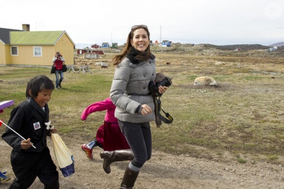 La princesse Mary de Danemark lors de son déplacement au Groenland (4-7 juin 2012) dans le cadre de son action contre les intimidations à l'école.