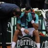 Jo-Wilfried Tsonga submergé par l'émotion le 5 juin 2012 après sa défaite face à Novak Djokovic en quart de finale à Roland-Garros (6-1, 5-7, 5-7, 7-6, 6-1)