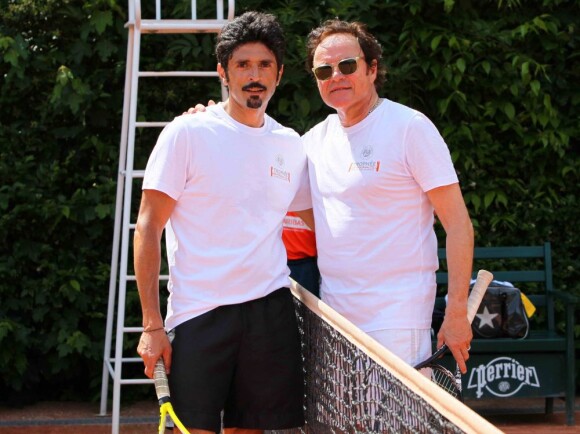 Guillaume Durand et Serge Khalfon le 5 juin 2012 lors du Trophée des Personnalités disputé au Petit Jean-Bouin à quelques pas de Roland-Garros
