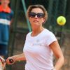 Anne-Sophie Lapix le 5 juin 2012 lors du Trophée des Personnalités disputé au Petit Jean-Bouin à quelques pas de Roland-Garros durant son match face à Géraldine Maillet