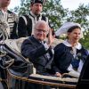 Le couple royal. La famille royale de Suède célébrait le 6 juin 2012 la Fête nationale, se rassemblant en fin d'après-midi pour la traditionnelle parade en carrosse de Drottningholm à Skansen, avant un dîner officiel au palais.