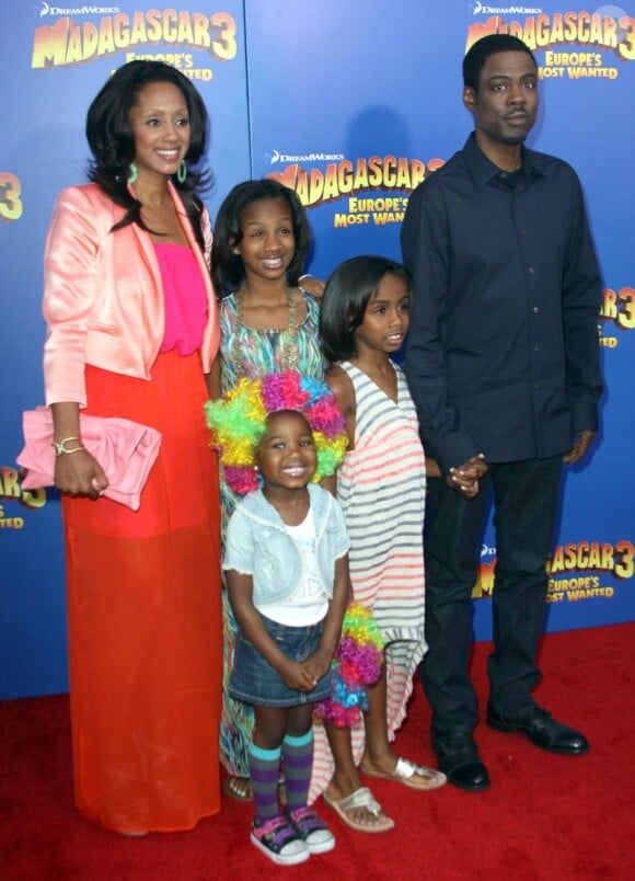Chris Rock en famille lors de la première du film Madagascar 3 à New York le 7 juin 2012