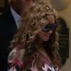 Beyoncé à la sortie de l'hôtel Le Meurice, porte des lunettes Grey Ant, un chemiser Carven, un pantalon Vionnet et des escarpins Christian Louboutin. Paris, le 4 juin 2012.