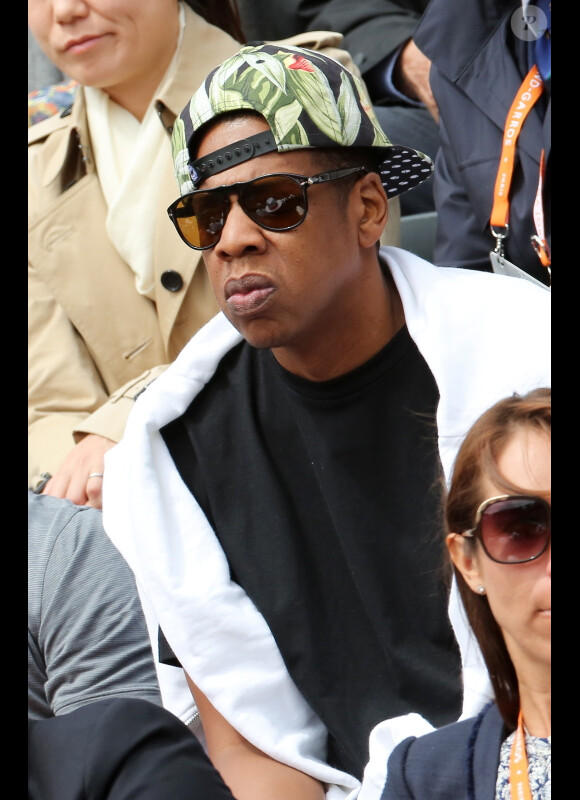 Jay-Z lors de la demi-finale hommes du tournoi de tennis de Roland Garros le vendredi 8 juin 2012