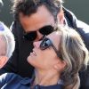 Anne-Sophie Lapix et son mari Arthur Sadoun, fous d'amour, lors de la demi-finale hommes le vendredi 8 juin 2012 à Roland Garros