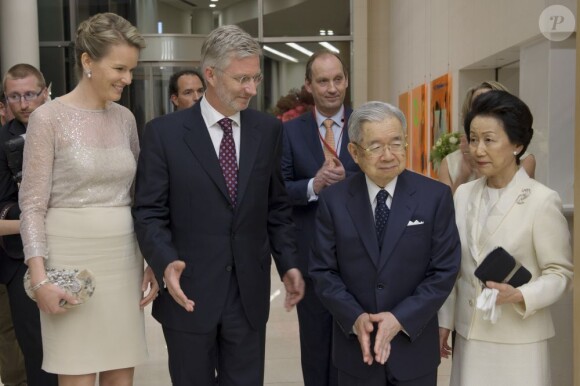 Le prince Philippe et la princesse Mathilde de Belgique étaient reçus à dîner par l'empereur Akihito et l'impératrice Michiko, 12 juin 2012, à Tokyo.