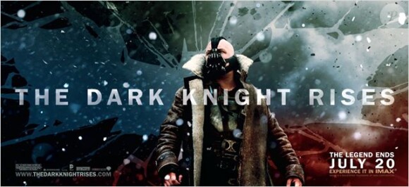 Bannière promotionnelle de The Dark Knight Rises avec Tom Hardy