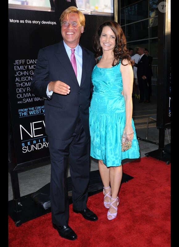Kristin Davis et Aaron Sorkin lors de l'avant-première de la série The Newsroom, à Los Angeles le 20 juin 2012.