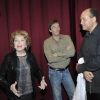 Pierre Palmade, Marthe Mercadier et Jean Leduc le mercredi 20 juin, à l'occasion d'une représentation de la pièce 13 à table, au théâtre Saint-Georges, à Paris.