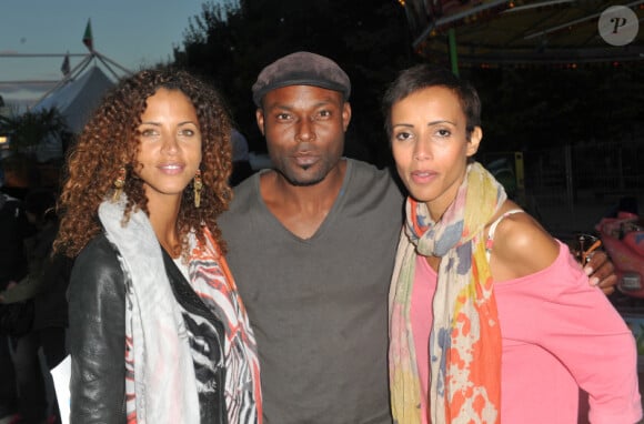 Noémie Lenoir, Jimmy Jean-Louis et Sonia Rolland participent à la Kermesse aux Etoiles, en ouverture de la Fête des Tuileries, à Paris, le vendredi 22 juin 2012.