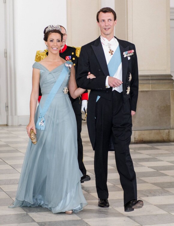 Le prince Joachim et la princesse Marie de Danemark lors du dîner de gala donné le 15 juin 2012 à Christiansborg pour le président chinois Hu Jintao.