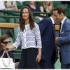 Pippa Middleton a fait son apparition dans une tenue Orla Kiely au 4e jour de Wimbledon, le 28 juin 2012. Accompagnée par son frère James, la soeur de la duchesse de Cambridge a pu observer depuis la loge royale les victoires de Serena Williams et Andy Murray.