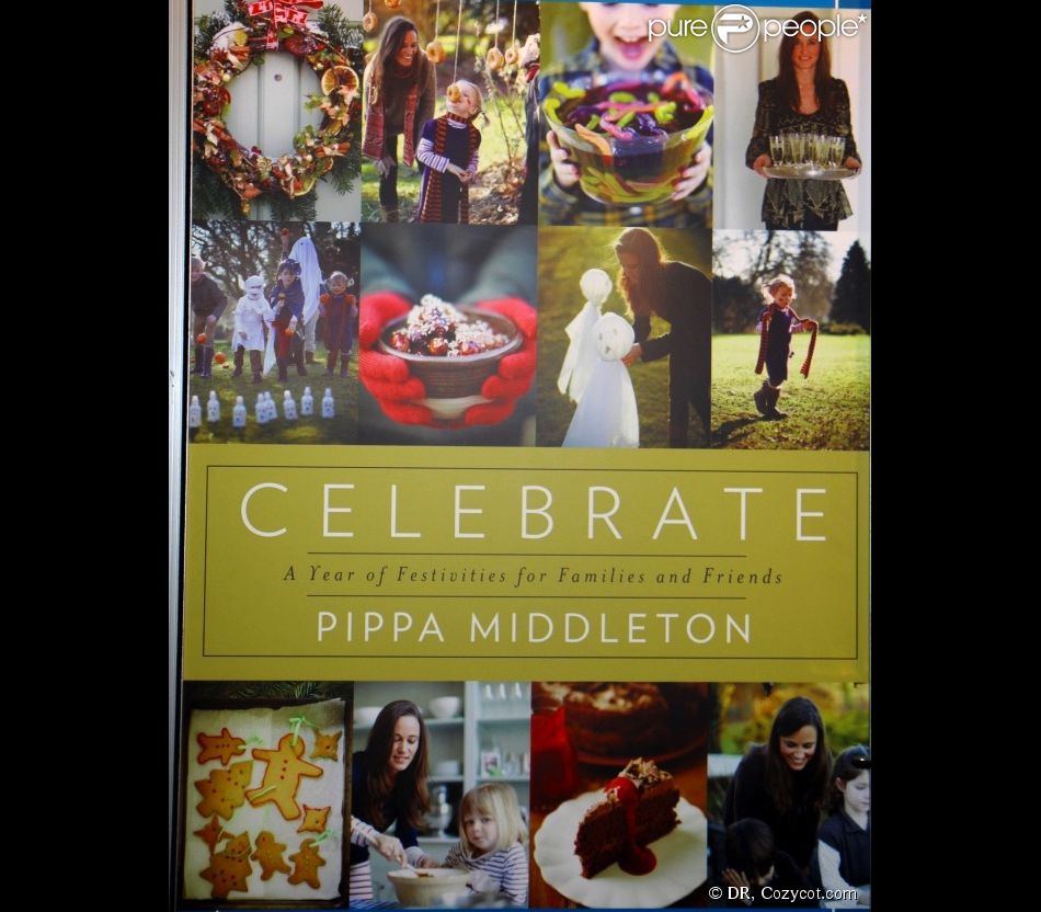 Pippa Middleton publiera le 25 octobre 2012 son guide du party-planning :  Celebrate - A Year of Festivities for Families and Friends , pour lequel elle a touché près de 500 000 euros d&#039;avance de la part du groupe Penguin. Couverture dévoilée lors d&#039;un salon littéraire à New York, repérée par Cozycot.com.