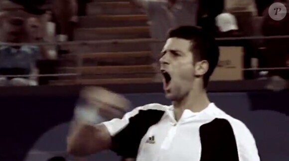 Novak Djokovic dans cette image extraite du clip Survival, l'hymne des Jeux Olympiques signé par le trio Muse, juillet 2012.
