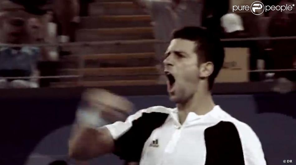 Novak Djokovic dans cette image extraite du clip  Survival , l&#039;hymne des Jeux Olympiques signé par le trio Muse, juillet 2012.