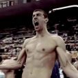 Michael Phelps dans cette image extraite du clip  Survival , l'hymne des Jeux Olympiques signé par le trio Muse, juillet 2012.