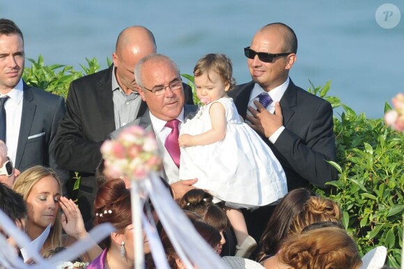 Valeria lors du mariage de ses parents Andrès Iniesta et Anna Ortiz le 8 juillet 2012 au au château Castillo de Tamarit en Tarragone