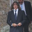 Carles Puyol lors du mariage d'Andrés Iniesta et Anna Ortiz le 8 juillet 2012 au château Castillo de Tamarit en Tarragone