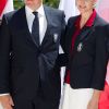 Le prince Albert et la princesse Charlene de Monaco participaient le 12 juillet 2012 à la présentation de la délégation olympique monégasque pour les JO de Londres 2012, à l'Hôtel Hermitage. Six athlètes porteront les couleurs de la principauté.