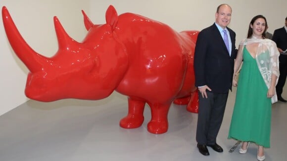 Le prince Albert de Monaco, face à un rhino extra large, reste concentré