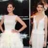Marion Cotillard et Anne Hathaway lors de l'avant-première du film The Dark Knight Rises à New York le 16 juillet 2012 (photomontage)