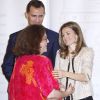 Felipe et Letizia d'Espagne étaient le 16 juillet 2012 au Sénat, à Madrid, pour le dîner de remise du Prix Luis Carandell du journalisme parlementaire, attribué pour sa 8e édition à Rocío Antoñanzas de Toledo, journaliste politique de l'agence EFE.