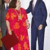 Felipe et Letizia d'Espagne étaient le 16 juillet 2012 au Sénat, à Madrid, pour le dîner de remise du Prix Luis Carandell du journalisme parlementaire, attribué pour sa 8e édition à Rocío Antoñanzas de Toledo, journaliste politique de l'agence EFE.