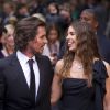 Christian Bale et Sibi Blazic lors de l'avant-première à Londres de The Dark Knight Rises le 18 juillet 2012