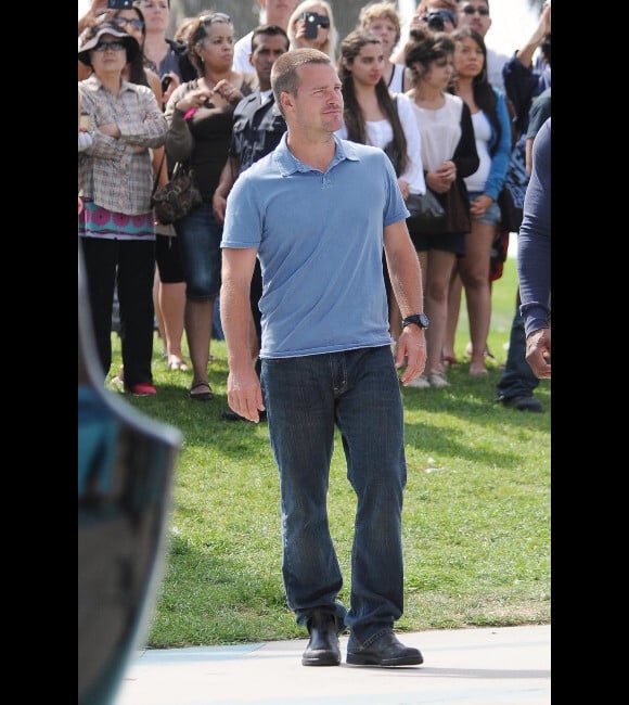 Chris O'Donnel sur le tournage de la série NCIS : Los Angeles à Venice en Californie le 23 juillet 2012