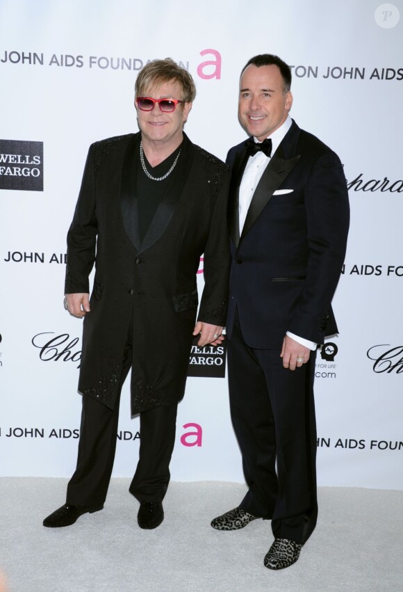 Elton John et David Furnish à Los Angeles, le 26 février 2012.