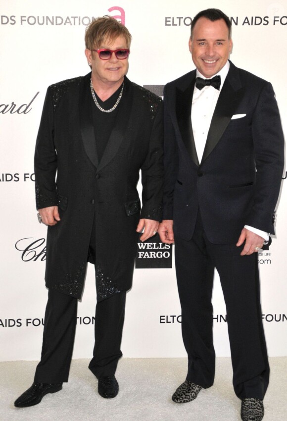 Elton John et David Furnish à Los Angeles, le 26 février 2012.