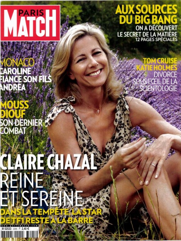 Claire Chazal, "Reine et sereine" pour Paris Match, juillet 2012.