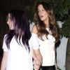 Kate Beckinsale et sa fille Lily sortent d'un restaurant à Los Angeles, le 26 juillet 2012.
