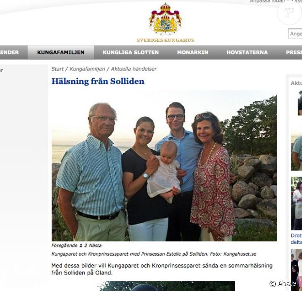 La famille royale de Suède à la villa Solliden le 14 juillet 2012 pour le 35e anniversaire de la princesse Victoria.
