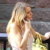 Blake Lively sur le tournage de la série Gossip Girl sur la cinquième avenue à New York, le 2 août 2012